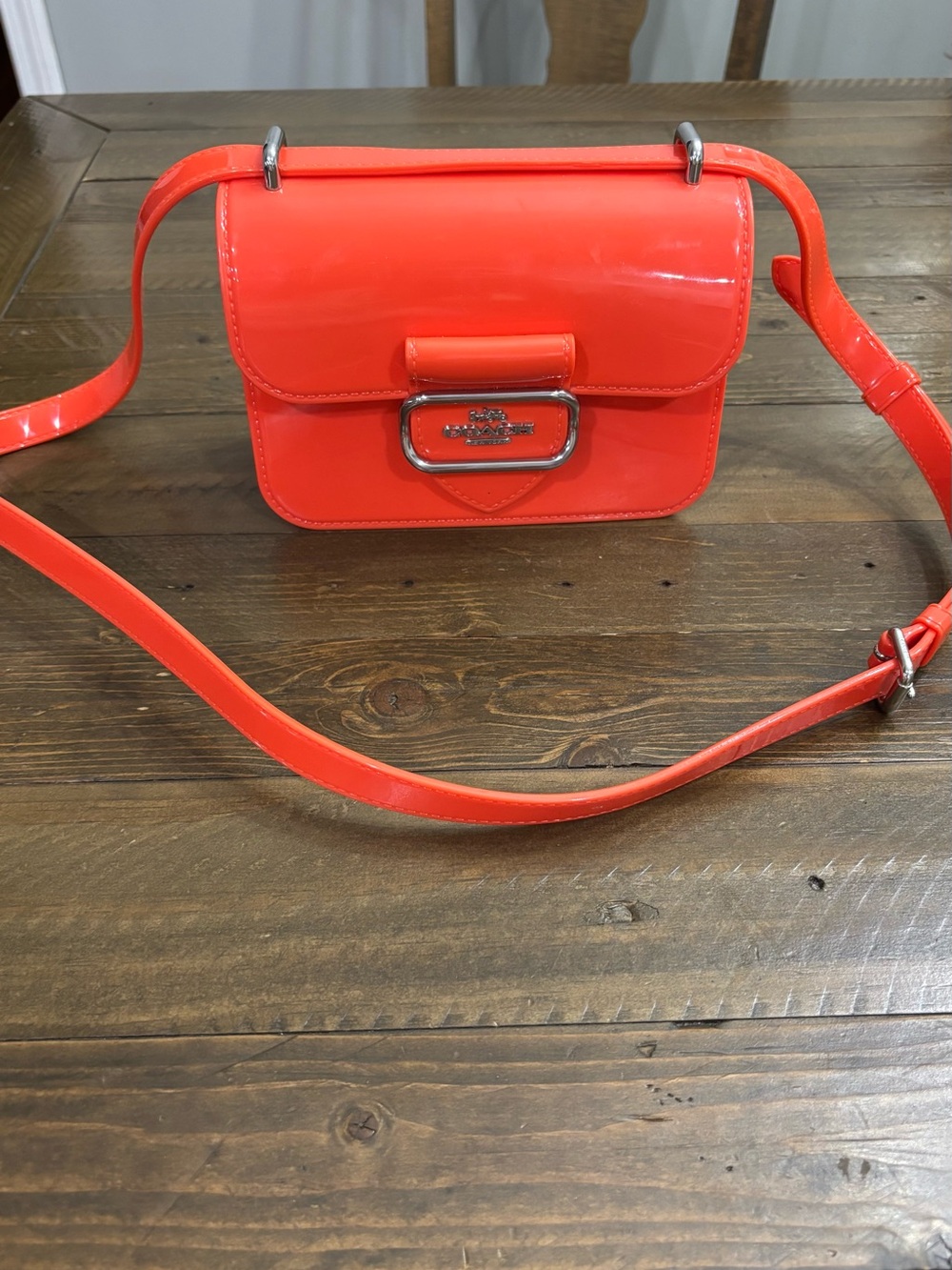 Coach Jelly Morgan Square Crossbody in Miami Red